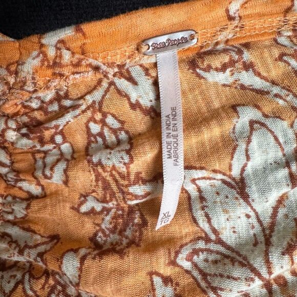 Free People Women's Say the Word Orange White Cropped Long Sleeve Top Size XL - Picture 7 of 10